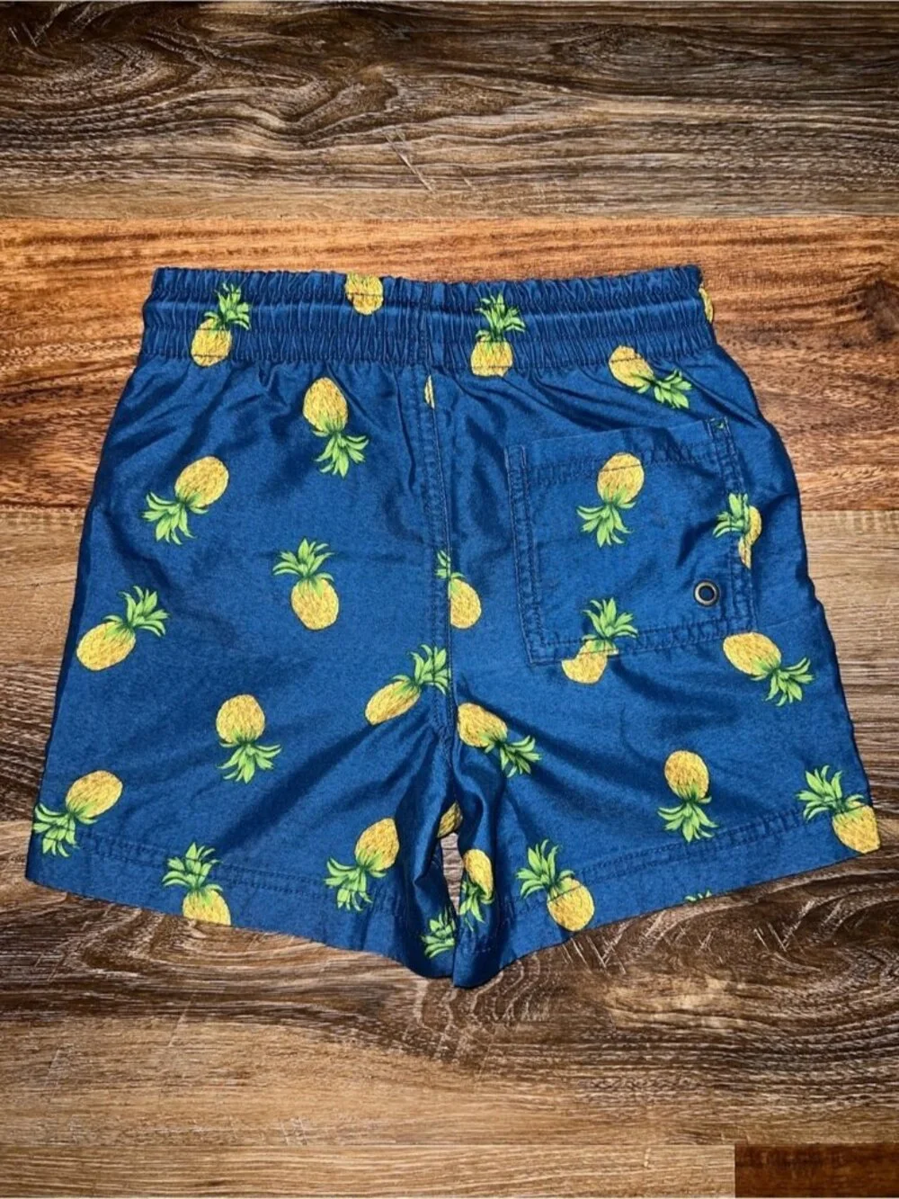 Lot of 2 Old Navy Boys Above Knee Printed Pineapple Swim Trunks, Size S (6-7)